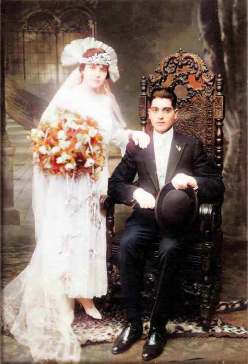 Dina John Ristuccias Wedding Photo - Colorized